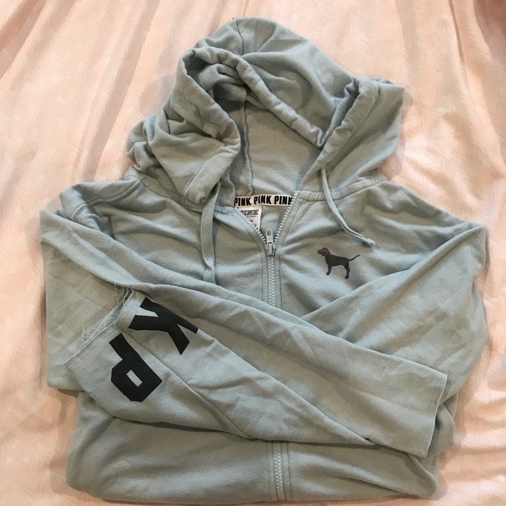 PINK Victoria’s Secret full zip Aqua hoodie